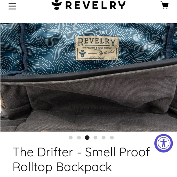 Revelry’s The Drifter smell proof and water resistant rolltop backpack. - Picture 4 of 5
